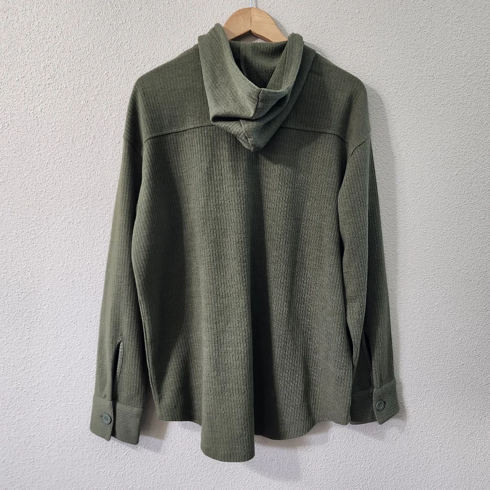 Natural Reflections Ribbed Button Front  Shacket - Picture 2 of 10